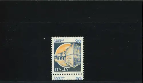 SCHLÖSSER 30 L. BRIEFMARKE MIT GEZACKTEM ANHANG RAYBAUDI ZERTIFIZIERT