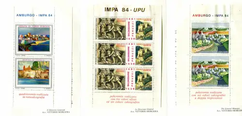 Italienische Teilnahmekarten an der IMPA 1984