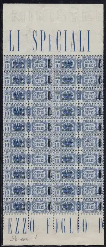 Postpakete Cent. 10 Aufdruckschelle mm. 36 + 39 - MNH