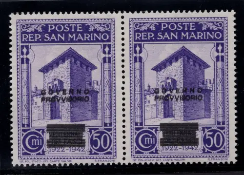 Provisorische Regierung Cent. 50 n. 271aa Doppelaufdruck - MNH