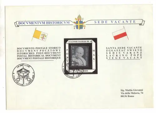 SS Johannes Paul II. - Gedenkumschlag Tod des Papstes