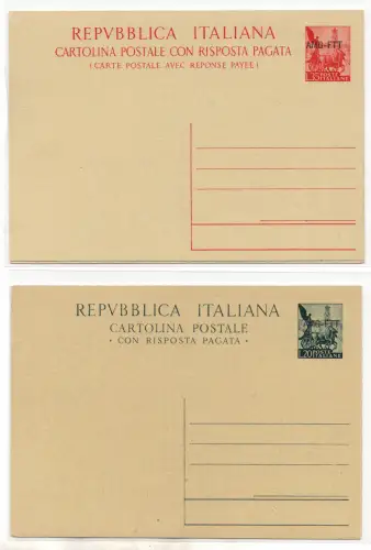 Triest A - Postkarte Quadriga Bezahlte Antwort Nr. C 18, C 19