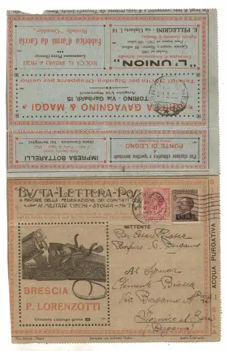 B.L.P. - Cent. 40 Nr. 9 Lithographieaufdruck auf Umschlag 314