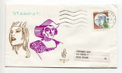 Italien 1992 Fehlfrankatur auf Umschlag FDC Venetia