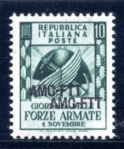 Triest A - Streitkräfte Lire 10 Sorten Doppelaufdruck