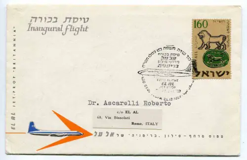 1. Flug EL AL Lydda/Rom vom 22.12.57