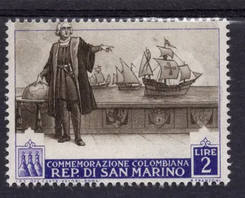 Colombo Lire 2 Nr. 373a Mitte stark nach oben verschoben - MNH