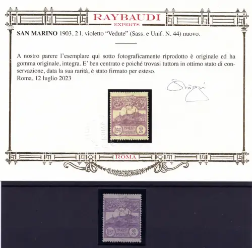 Siehe 2 Lire lila Nr. 44 gut zentriert