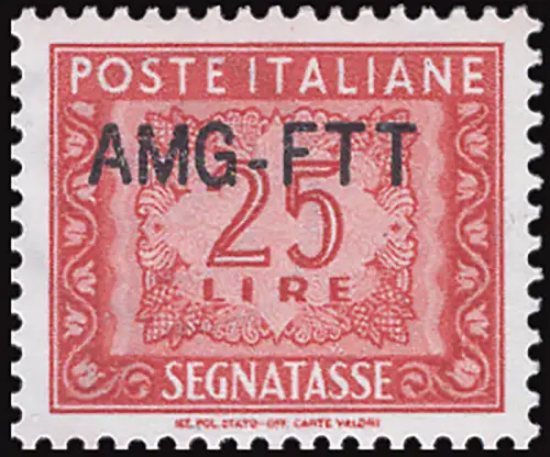 Segnatasse Lire 25 n. 25A modifizierter Aufdruck