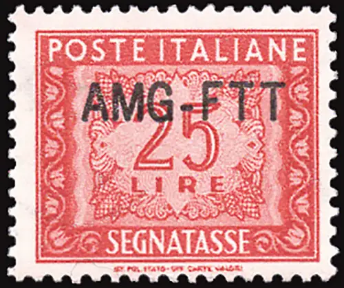 Triest A - Steuermarken Lire 25 modifizierter Aufdruck