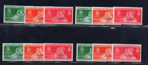 Italienische Kolonien - Hochzeit komplette Runde 12 Werte postfrisch