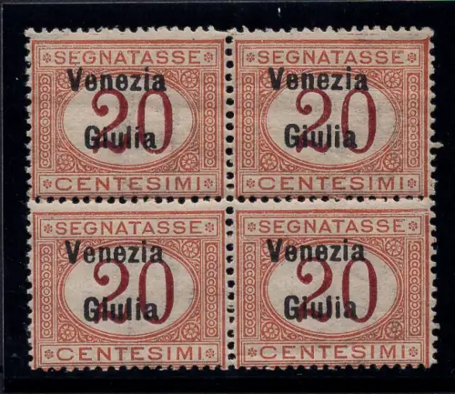 Venezia Giulia - Steuermarken 20 m. Brief a unterschiedlicher Schrift postfrisch