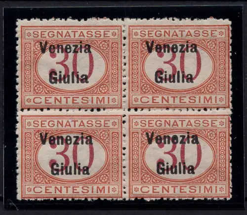 Venezia Giulia - Steuermarken 30 m. Brief a unterschiedlicher Schrift postfrisch