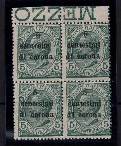 Trient und Triest - 5 c. Krone Fehler Cent Nr. 3f - MNH