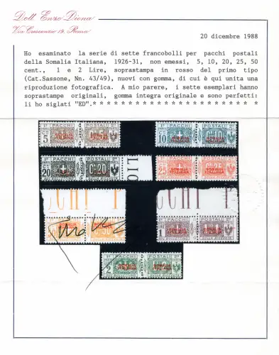 Italienisches Somalia - Postpakete nicht ausgestellt