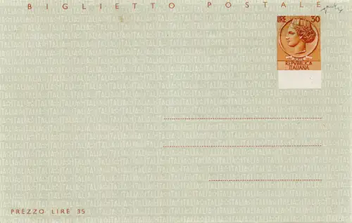 B.P. Lire 30 Siracusana n. B 46 versetzter Bodendruck