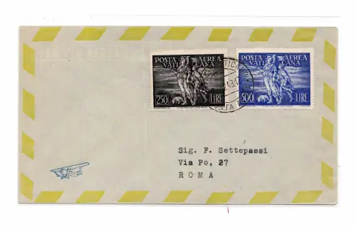 Tobia Posta Aerea Nr. 16/17 auf zwei Postkarten Maximum