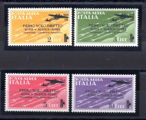 Rom - Buenos Aires P.A. n. 56/59 Flug Francis Lombardi - MNH