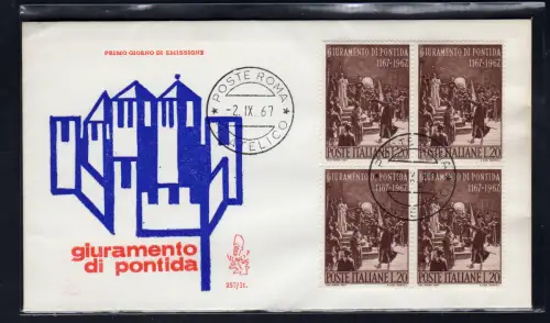 Italien FDC Venetia 1967 Pontida Viertel nicht gereist