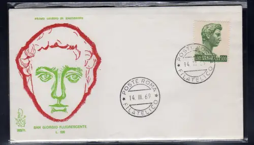 Italien FDC Venetia 1969 San Giorgio 500 nicht gereist