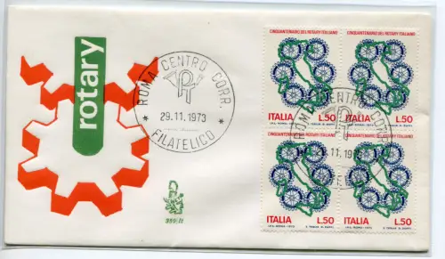 Italien FDC Venetia 1973 Rotary Viertel nicht gereist
