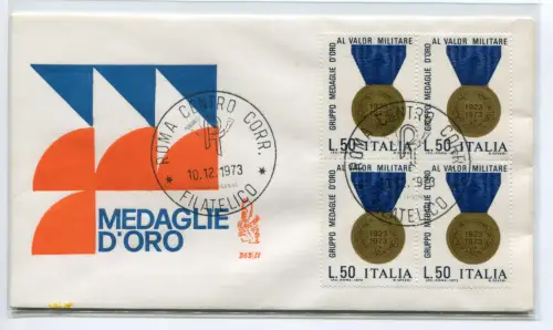 Italien FDC Venetia 1973 Goldmedaillen Viertel nicht gereist