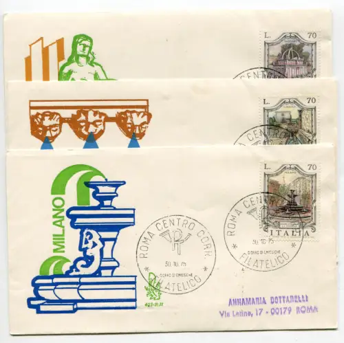 Italien FDC Venetia 1975 Brunnen reiste nach Italien