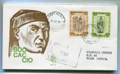 Italien FDC Venetia 1975 Boccaccio voyata Racc. für Italien