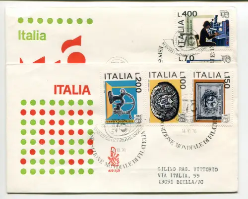 Italien FDC Venetia 1976 Italien '76 gereist Racc. für Italien