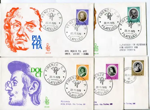 Italien FDC Venetia 1976 Illustri reiste nach Italien