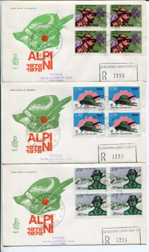 Italien FDC Venetia 1972 Alpini Viertelreise Racc. für Italien