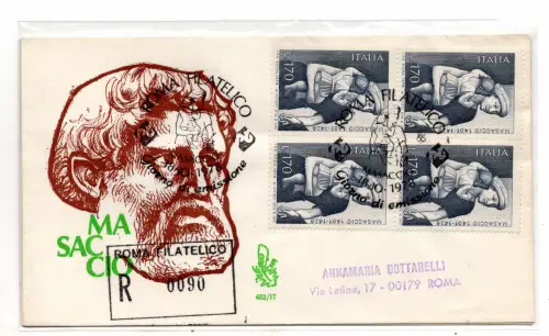 Italien FDC Venetia 1978 Masaccio Viertelreise Racc. für Italien