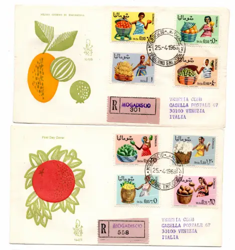 Somalia AFIS FDC Venetia 1968 Agricoltura voyata Racc. für Italien