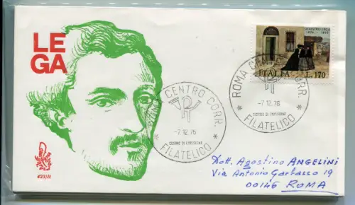 Italia FDC Venetia 1976 S. Liga nach Italien gereist