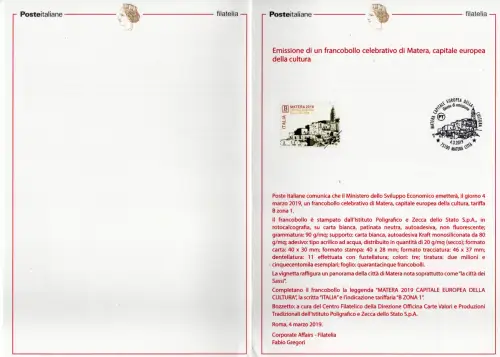 Bulletin Geschenkausgabe - Matera Kulturhauptstadt
