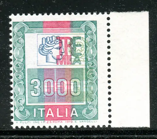 Hohe Werte Lire 3.000 Sorten Kopf nach rechts verschoben