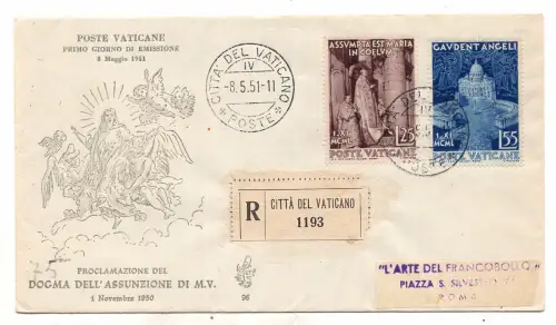 Vatikan - Dogma der Himmelfahrt auf Umschlag Venetien Racc.