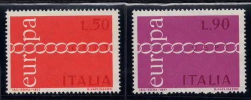 Europa '71 zwei Werte mit verschobenen Farbvielfalt