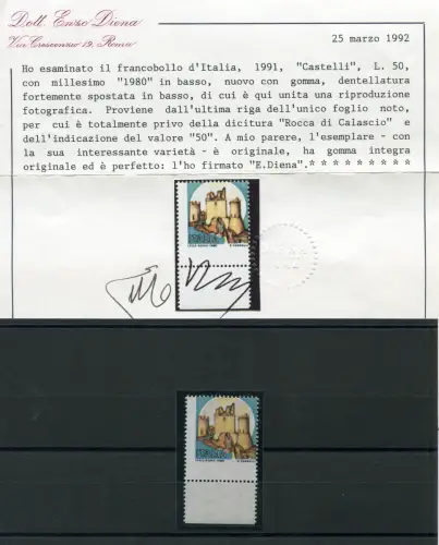 Castelli Lire 50 1980 Sorte Verzahnung nach unten verschoben