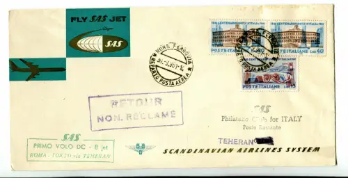 SAS Erstflug Rom/Teheran vom 30.9.61