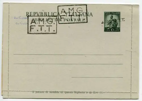 TriesteA-B.P. L.10 Democratica n.B1 (sopr.A+B) var. Doppelaufdruck B