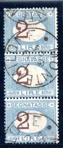 Steuermarken Lire 2 drei Exemplare mit der Ziffer 2 links