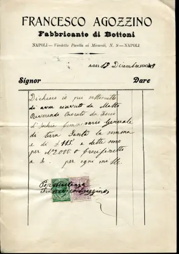 Steuerliche Verwendung - Löwen Cent. 5 steuerlich gebraucht zusammen mit einer Marke