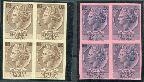 Syrakus Lire 100 und 200 Vierteldruckprobe