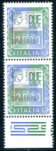 Hohe Werte Lire 2.000 Sorten Kopf nach oben verschoben