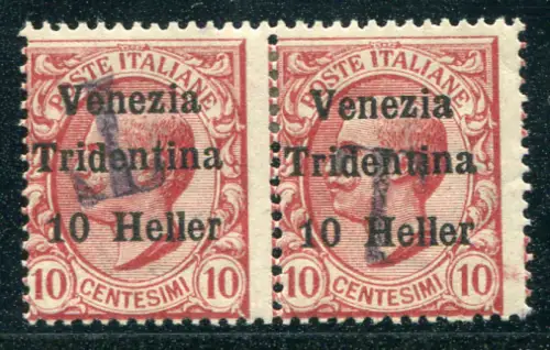 TrentinoSüdtirol-Bozen 10 Heller horizontales Paar ein umgedrehter Aufdruck