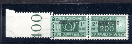 Postpakete Lire 200 Linksverzahnung stark nach rechts verschoben