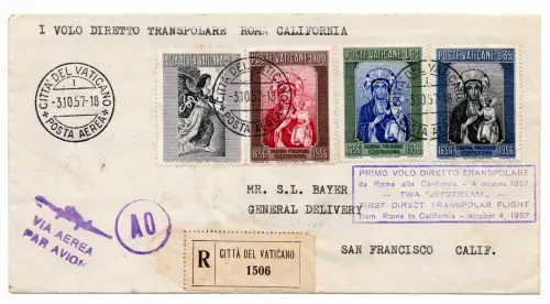 Erstflug TWA (Vatikan) / Rom Transpolarflug vom 4.10.57