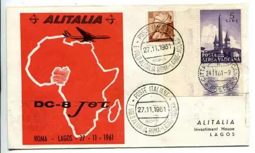 Alitalia Erstflug Rom/Lagos vom 27.11.61