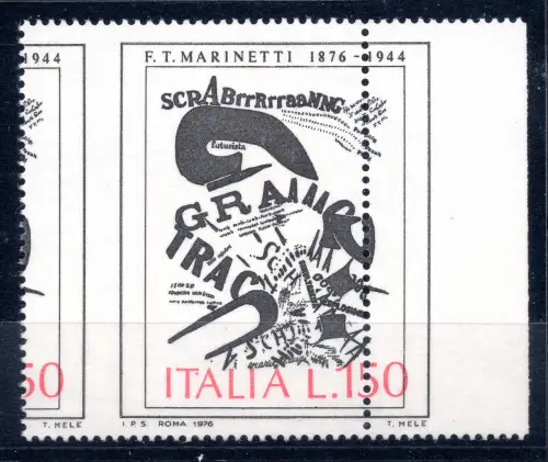 Arte '76 Marinetti Sorte verschobene vertikale Verzahnung